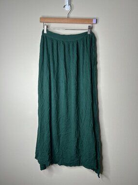 AFRODITA Dark Green Linen Tie Top Tie Skirt Matching Set Women's Size Small S